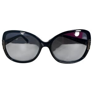 Tory Burch TY7022 Black Plastic Frame Blue Lens Square Sunglasses